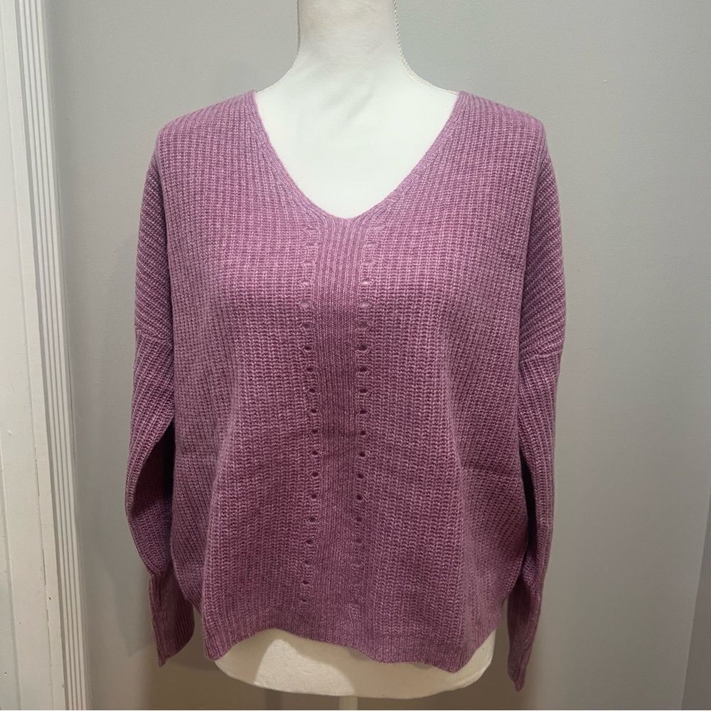 NWT Revolve One Grey Day v neck cashmere sweater size small oversized in lilac